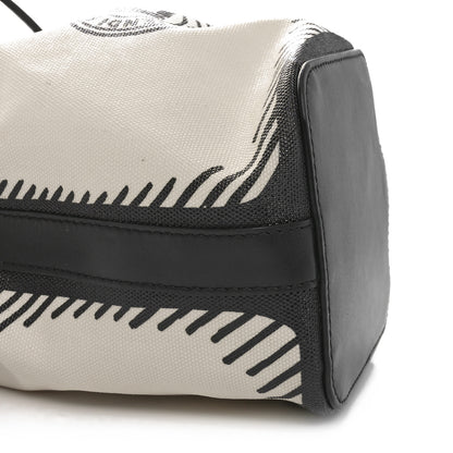 Fendi X JOSHUA VIDES Canvas Calfskin F is Fendi Mini Mon Tresor Bucket Bag White Black 9 of 11