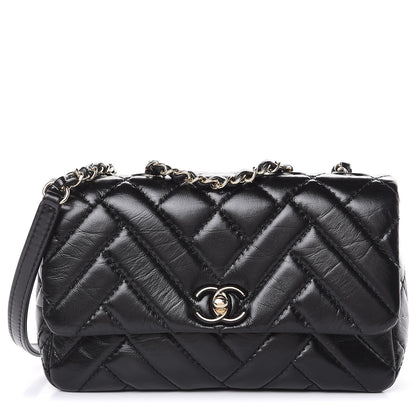Chanel Shiny Lambskin Quilted Small Montcoco Flap Black 1 of 10