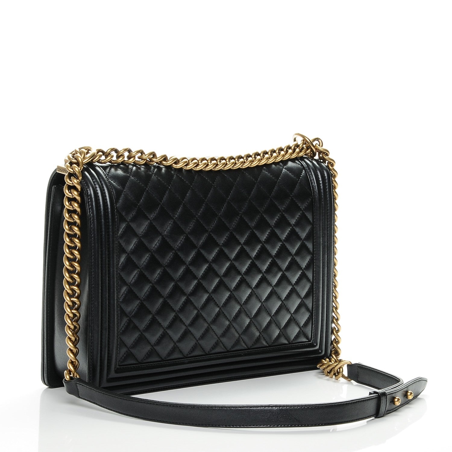 Chanel Metallic Calfskin Quilted Large Boy Flap Black 3 of 7