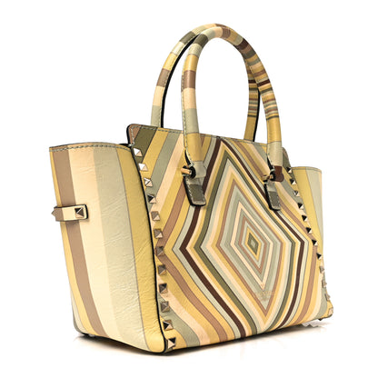 Valentino Garavani Vitello Native Couture 1975 Small Rockstud Double Handle Tote Multicolor 3 of 9