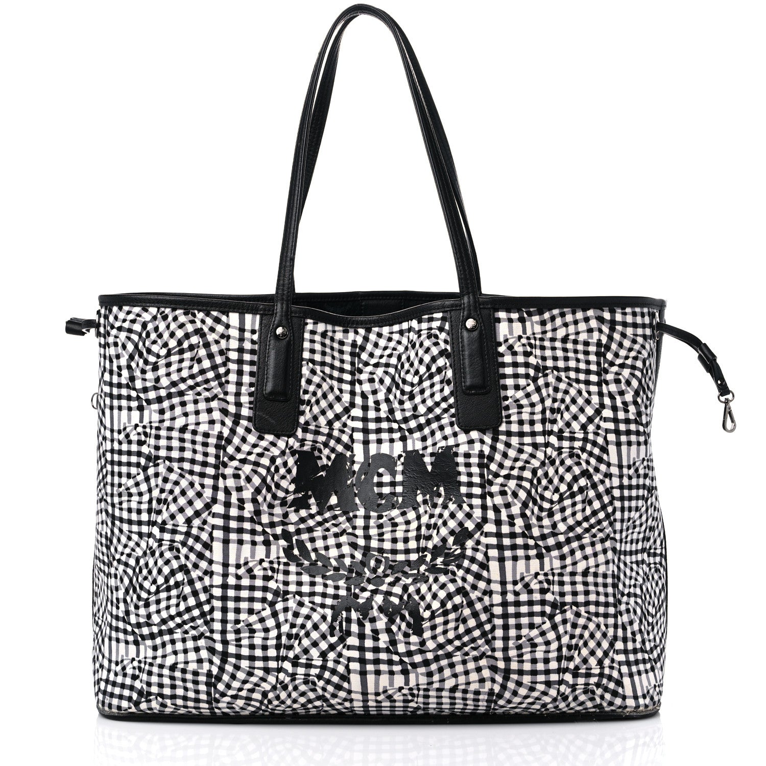 MCM Visetos Large Liz Reversible Shopper Tote Black 10 of 18