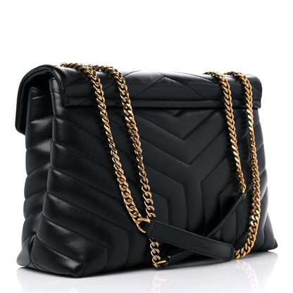 Saint Laurent Calfskin Y Quilted Monogram Medium Loulou Chain Satchel Black 3 of 13