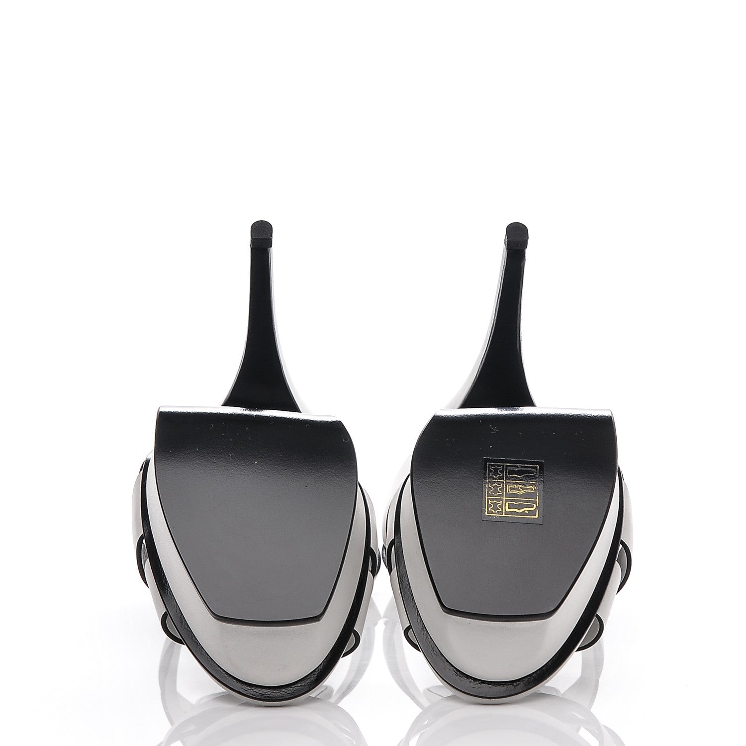 Saint Laurent Calfskin Tribute 105 Platform Sandals 38.5 White Black 5 of 7