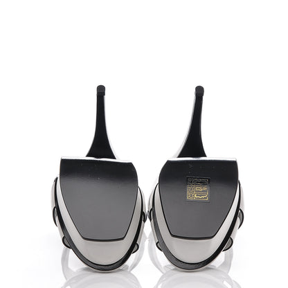 Saint Laurent Calfskin Tribute 105 Platform Sandals 38.5 White Black 5 of 7