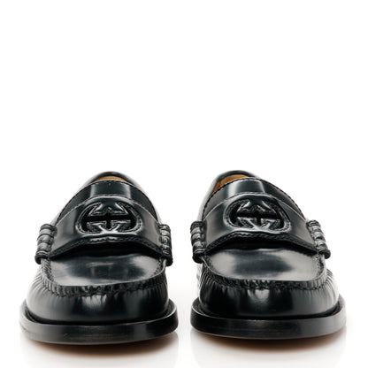 Gucci Millennial Ribot Cut Out Interlocking G Loafers 36 Black 2 of 9