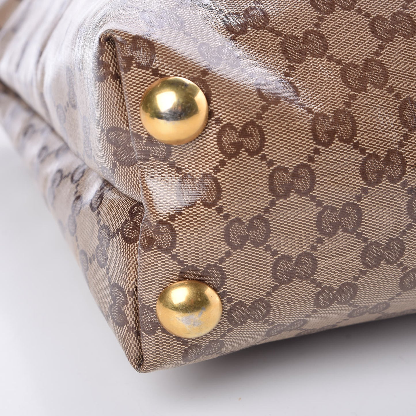 Crystal Monogram Large Babouska Vertical Shopping Tote Brown