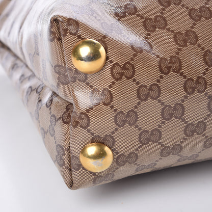 Gucci Crystal Monogram Large Babouska Vertical Shopping Tote Brown 15 of 17