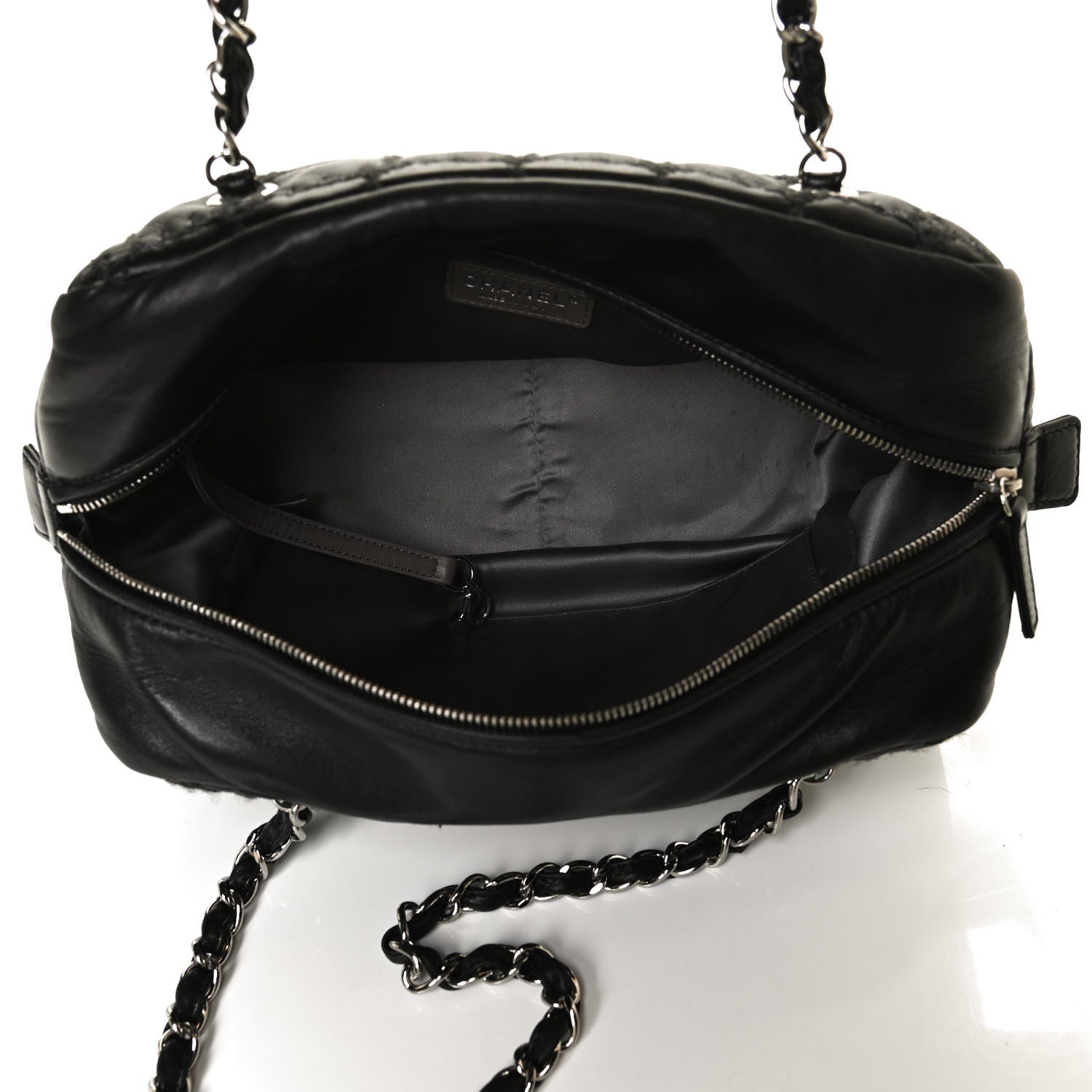 Chanel Calfskin Bubble Quilt Bowler Black 5 of 10