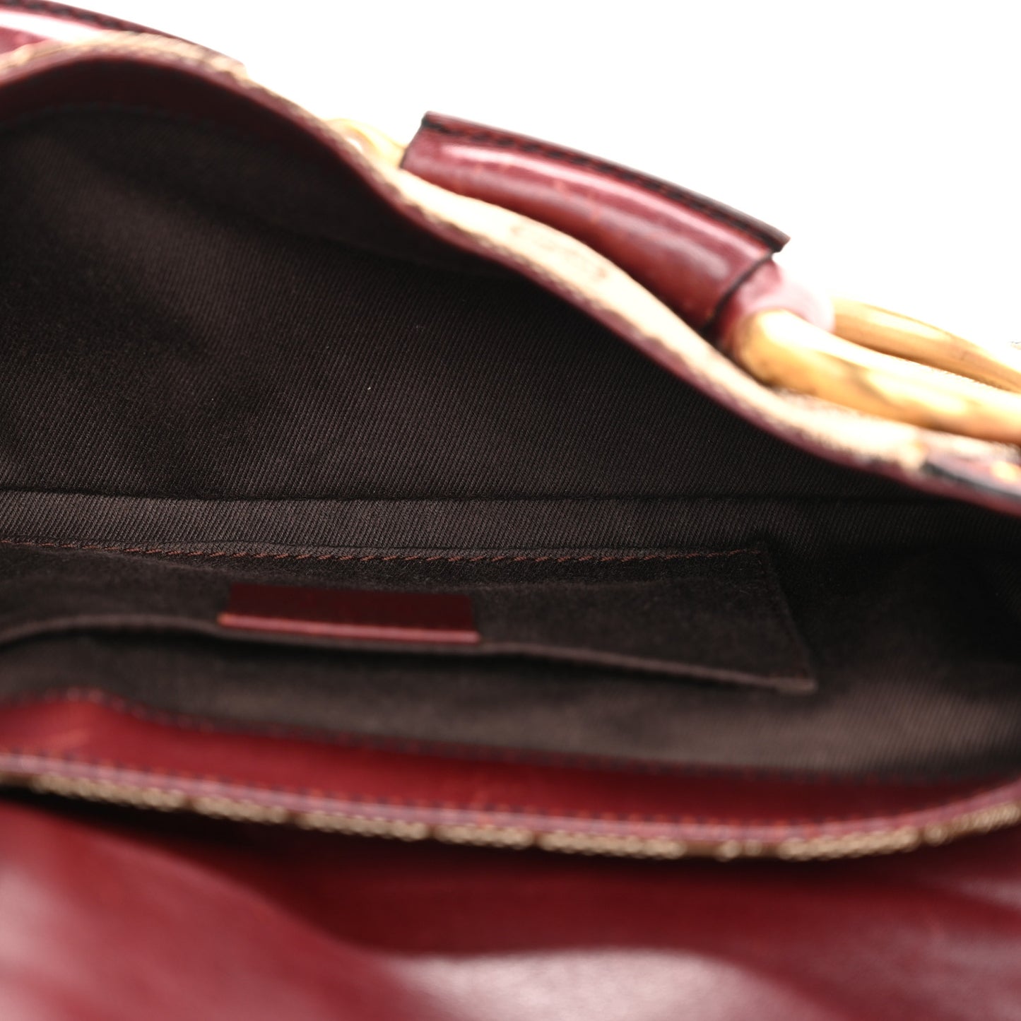 Monogram Studded Small Horsebit Clutch Bordeaux