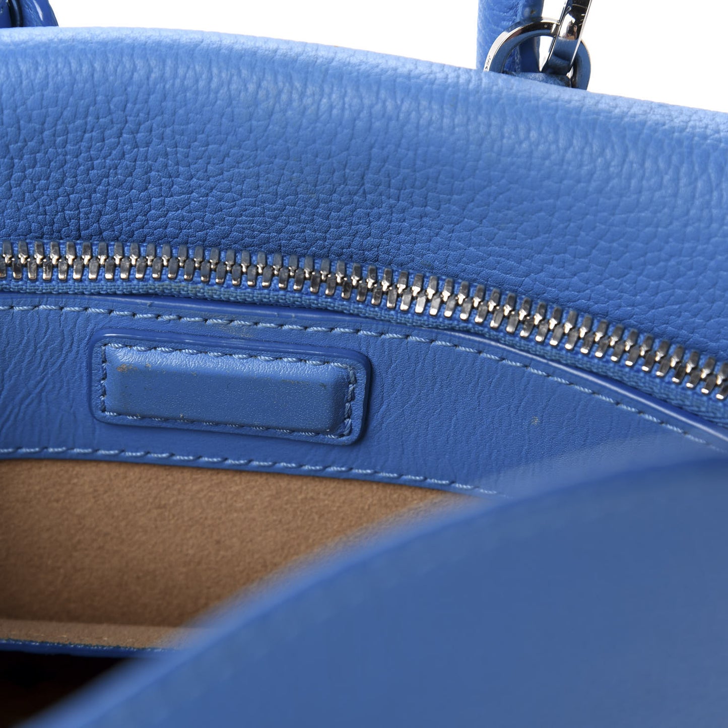 Grained Calfskin Mini Milla Tote Mediterranean Blue