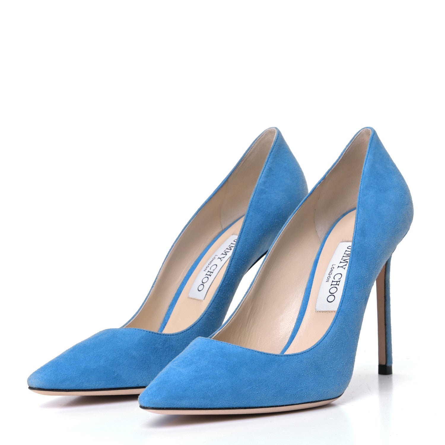 Jimmy Choo Suede Romy 100 Pumps 39 Robot Blue 2 of 9