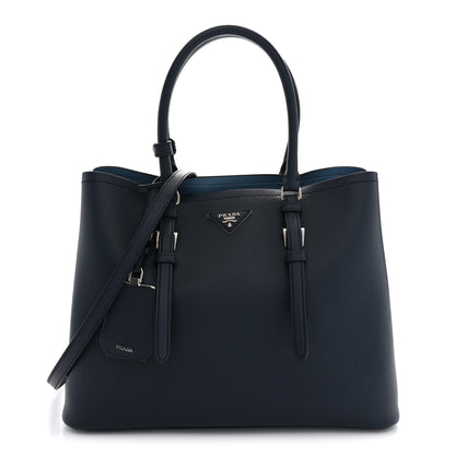 Prada Saffiano Medium Double Handle Tote Baltico Astrale 1 of 12