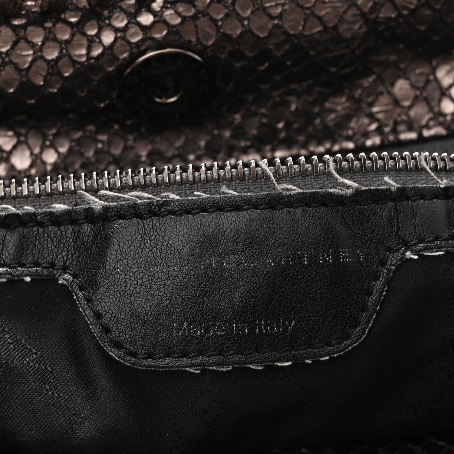 Stella McCartney Metallic Snakeskin Print Falabella Tote Ruthenium 6 of 10
