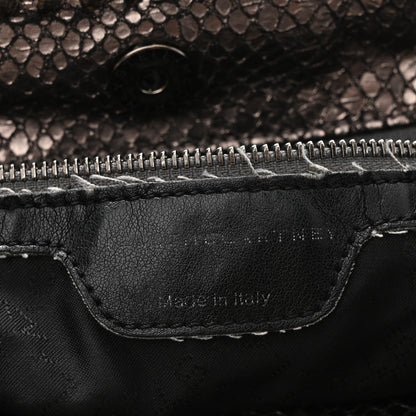 Stella McCartney Metallic Snakeskin Print Falabella Tote Ruthenium 6 of 10