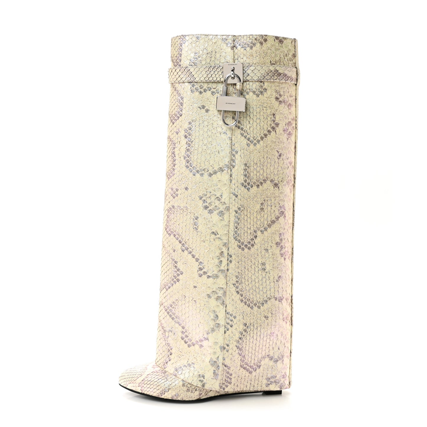 Snakeskin Shark Lock Pant Boots 39 Natural Biege