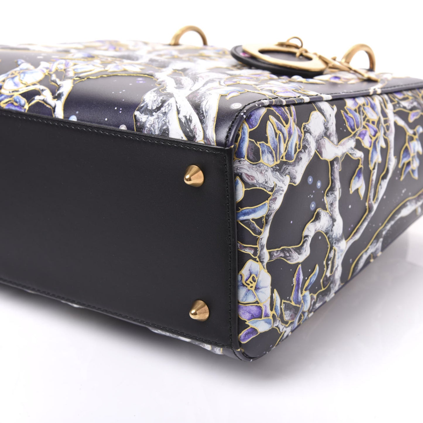Smooth Calfskin Raqib Shaw Medium Lady Dior Navy Multicolor