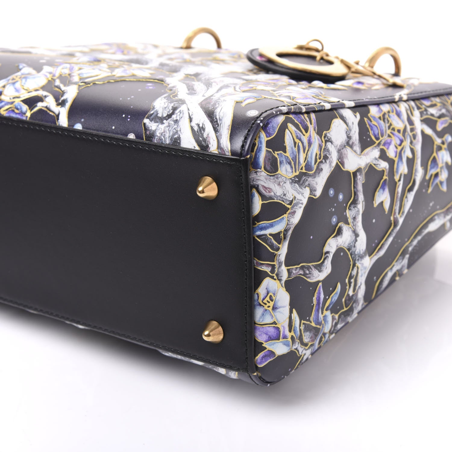 Christian Dior Smooth Calfskin Raqib Shaw Medium Lady Dior Navy Multicolor 6 of 9