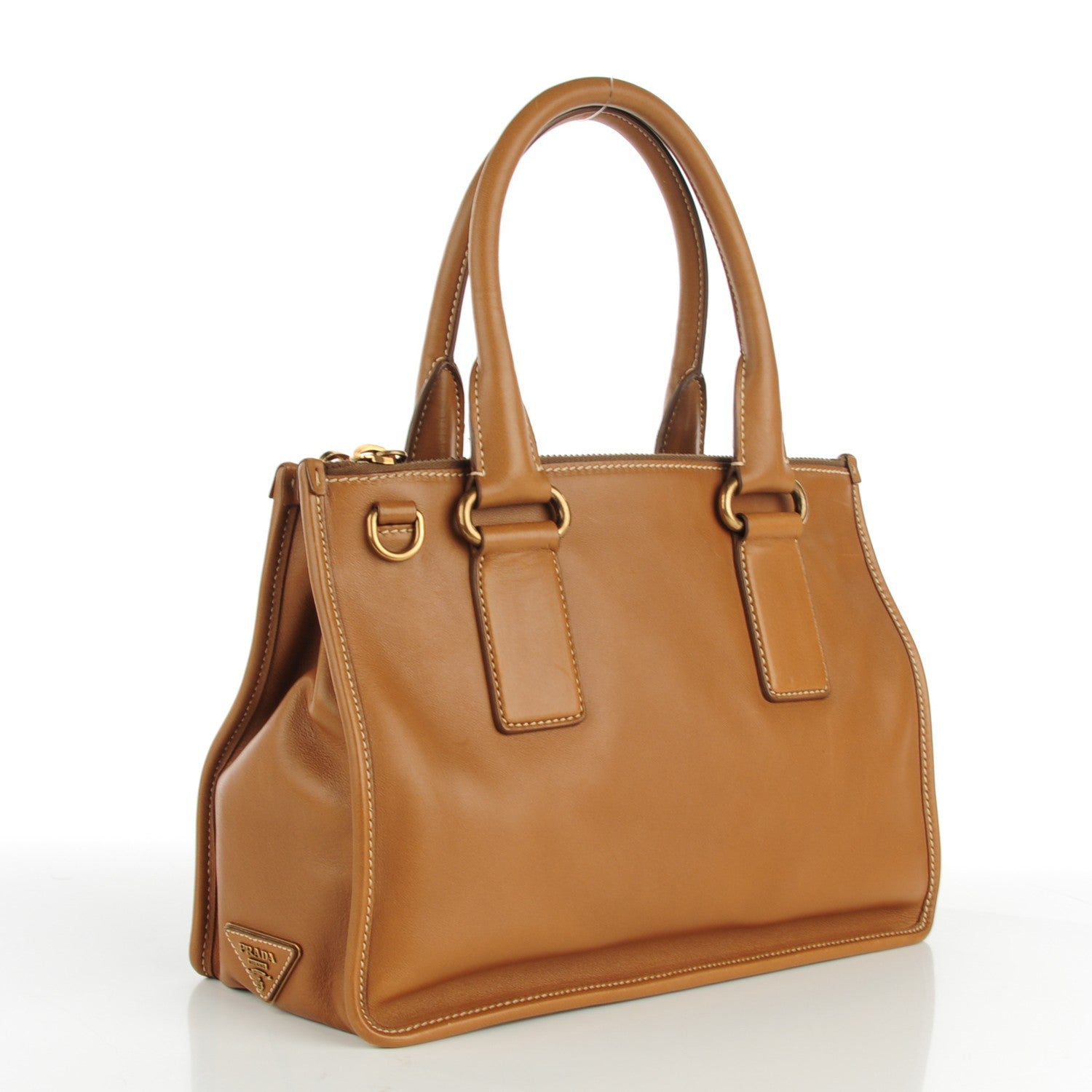 Prada City Calf Double Zip Tote Cannella 3 of 8