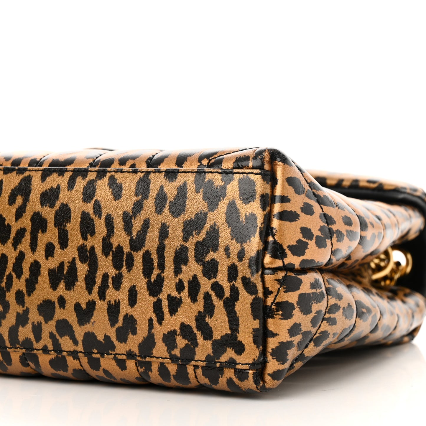 Calfskin Y Quilted Monogram Small Loulou Chain Satchel Leopard