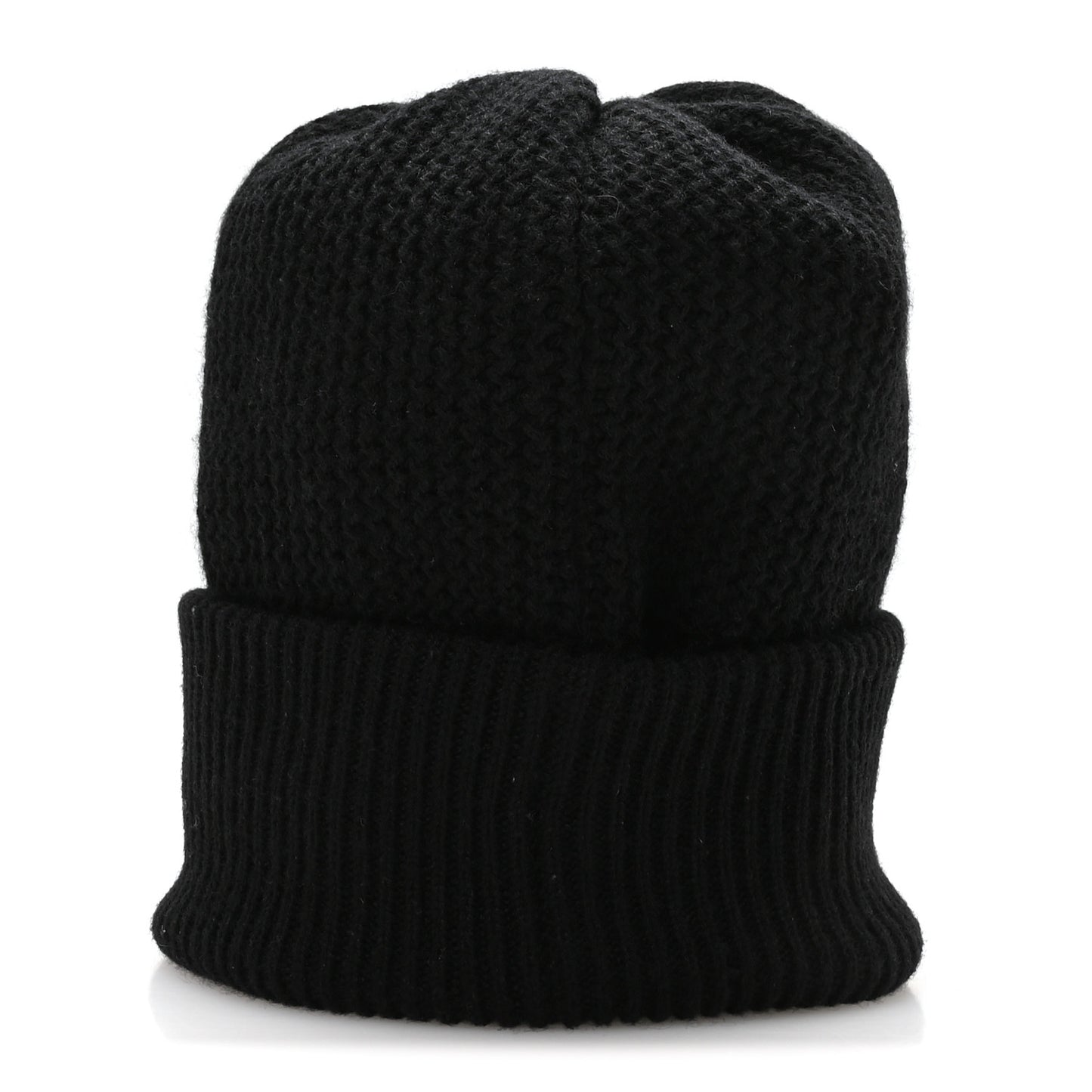Cashmere Sequin Logo Beanie Hat Black Gold