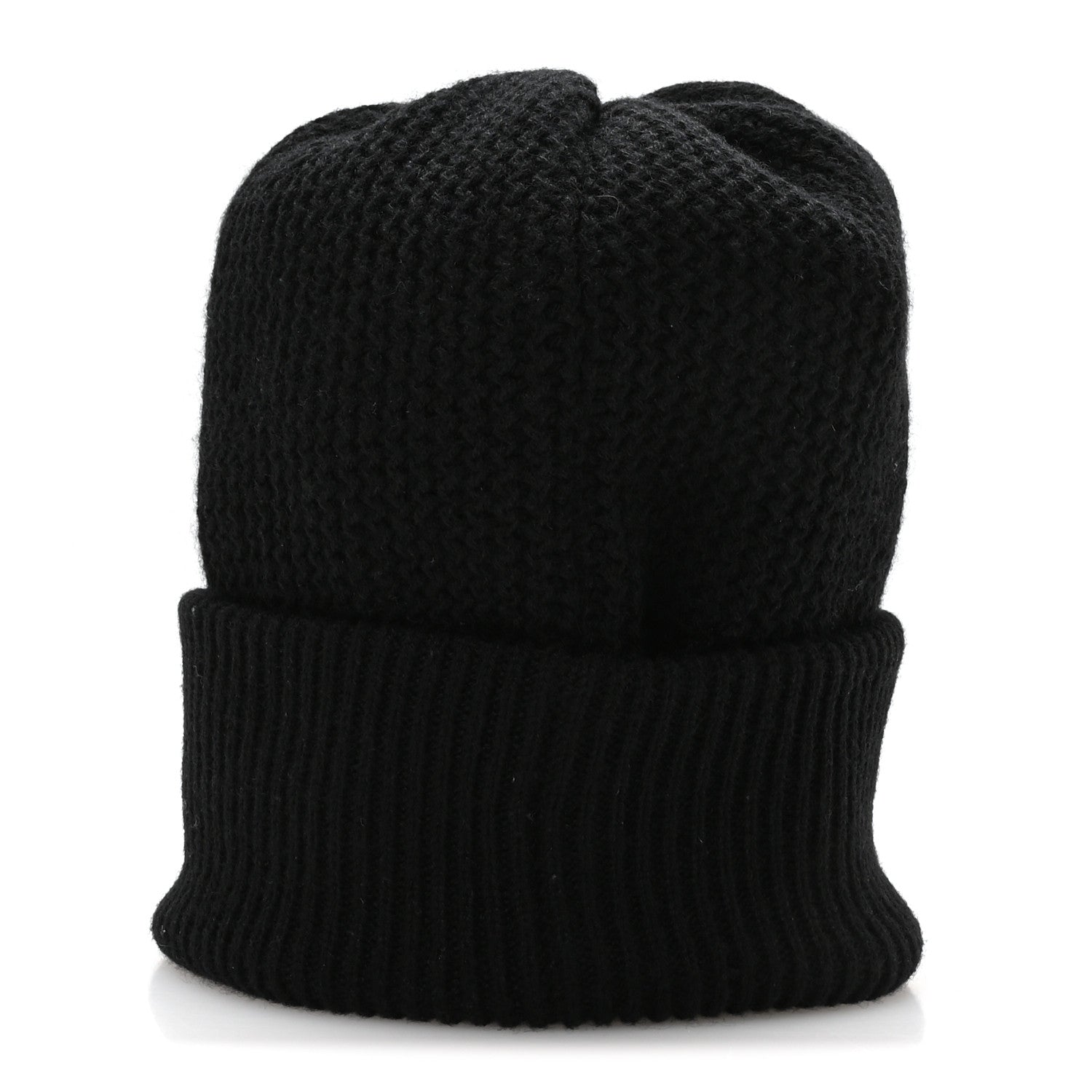 Chanel Cashmere Sequin Logo Beanie Hat Black Gold 6 of 9