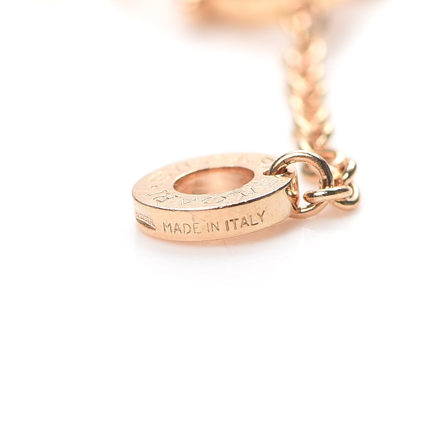 18K Rose Gold White Ceramic B.Zero1 Pendant Necklace