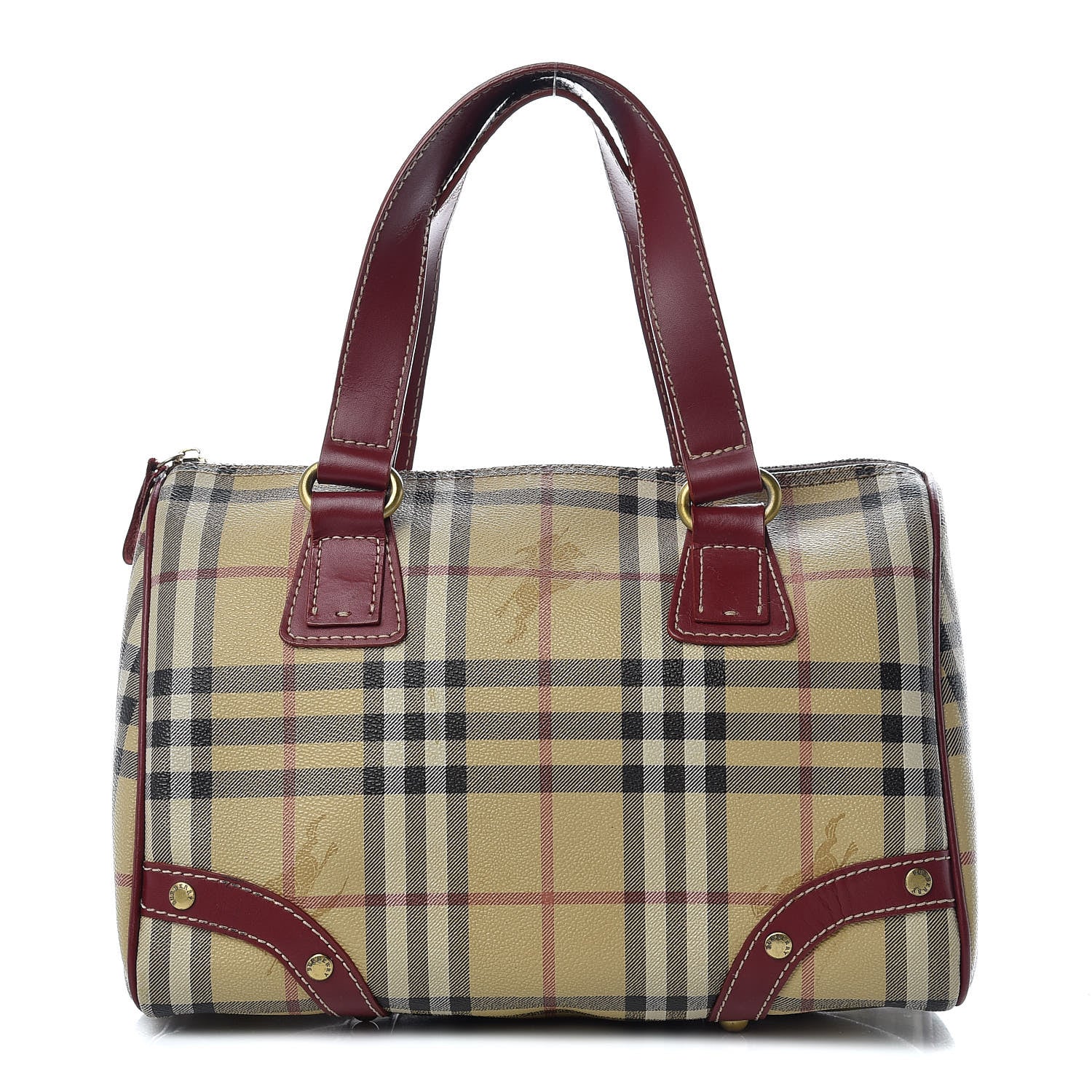 Burberry Haymarket Check Studded Bowler Red 1 of 15