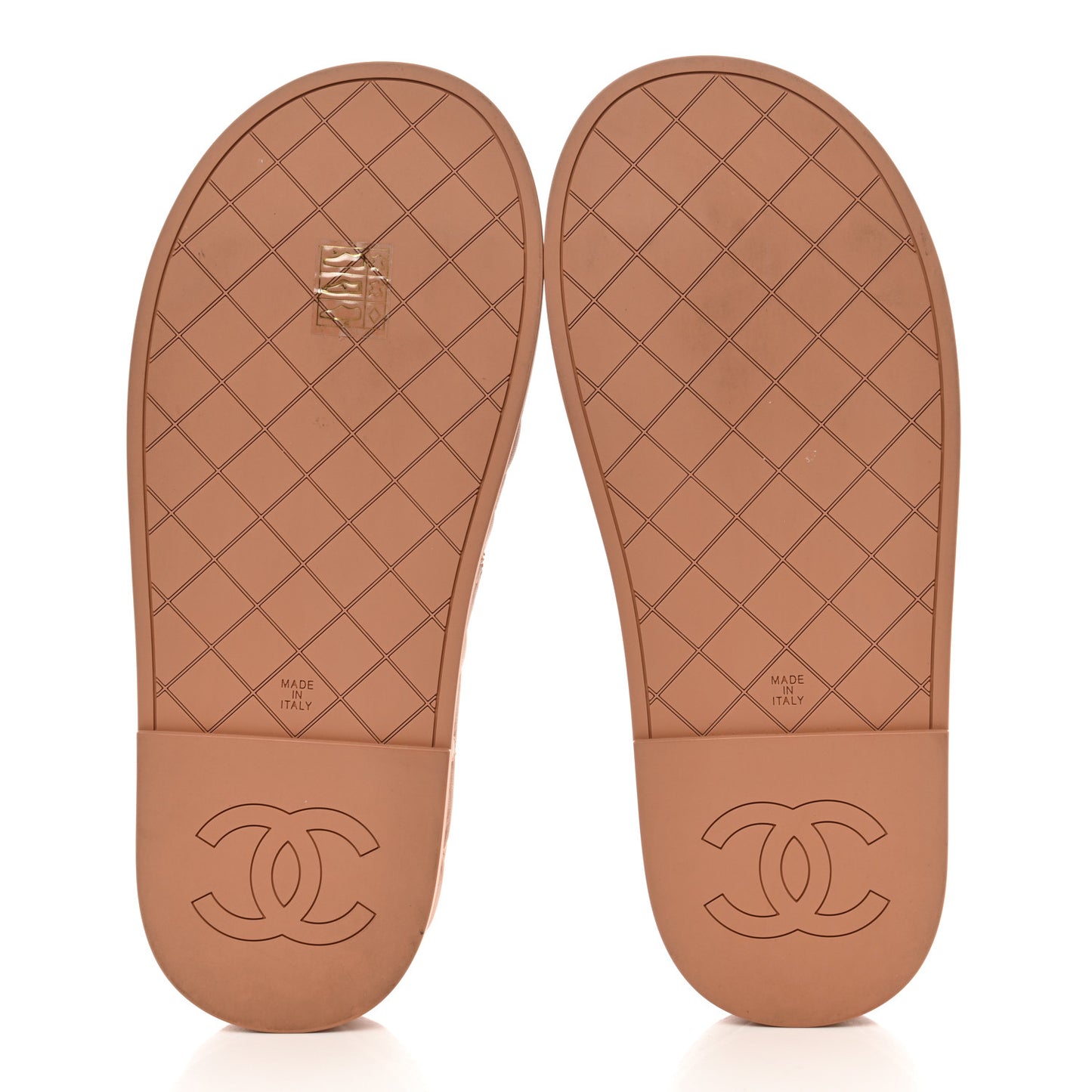 Lambskin Quilted CC Mules Sandals 38 Brown