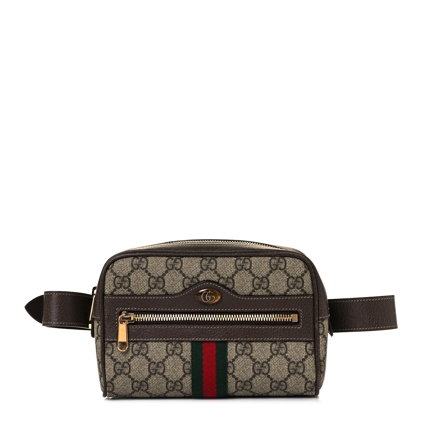 GG Supreme Monogram Web Small Ophidia Belt Bag 105 42 Dark Brown