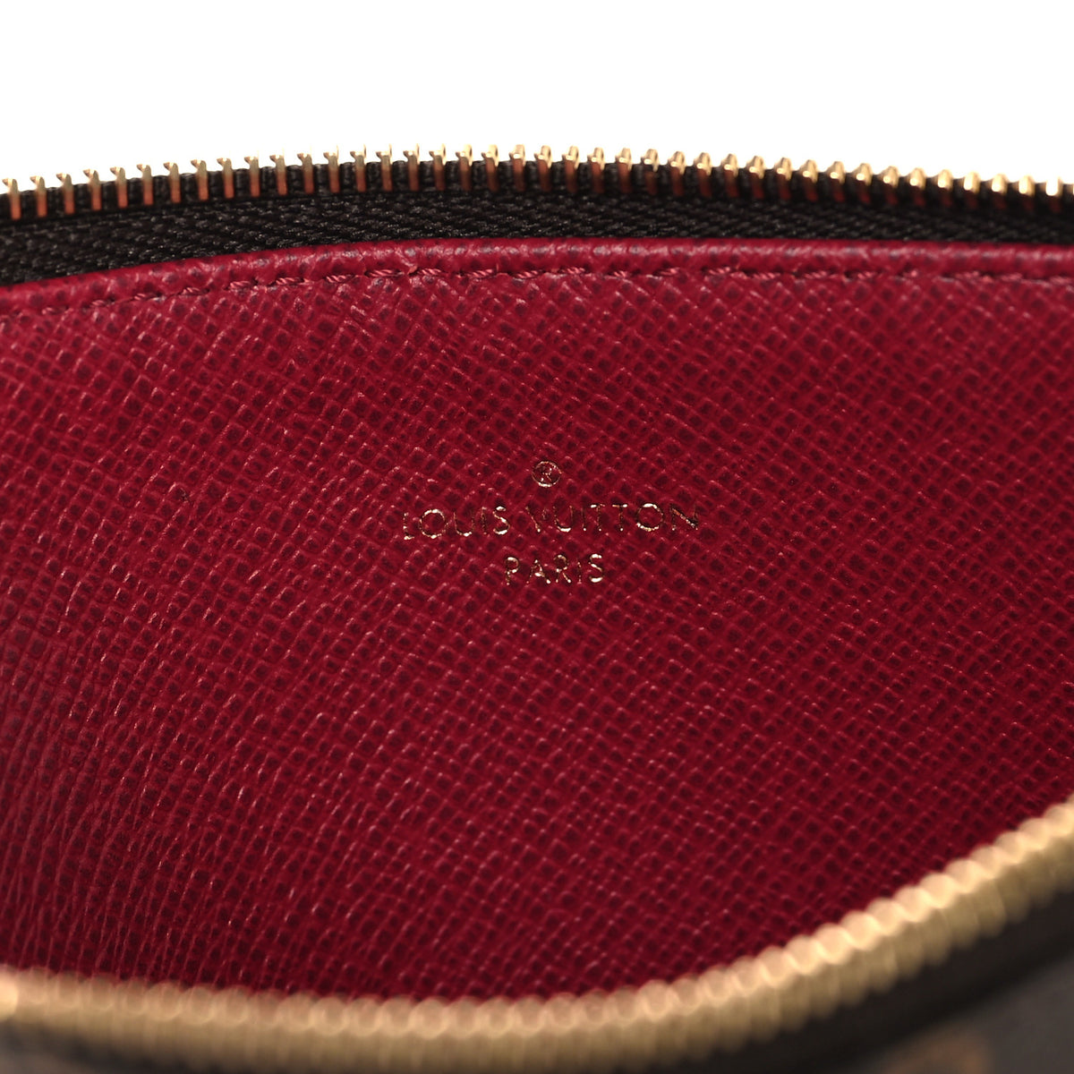Monogram Felicie Chain Wallet Zippered Insert Fuchsia