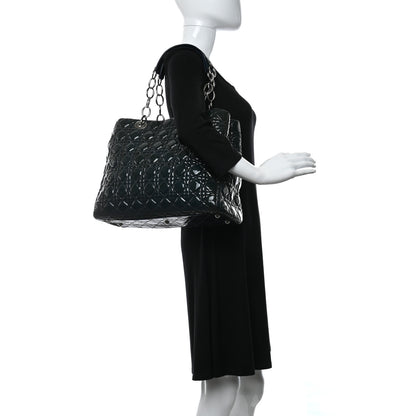 Christian Dior Patent Cannage Large Lady Dior Green 2 of 9