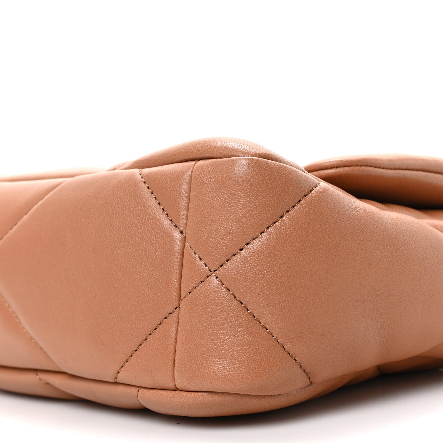Lambskin Quilted Medium Chanel 19 Flap Light Brown