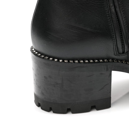 Jimmy Choo Grained Calfskin Crystal Embellished Mava Boots 40 Black 10 of 11
