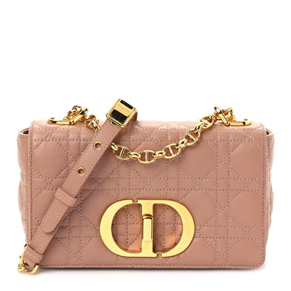 Christian Dior Calfskin Cannage Small Caro Bag Rose De Vents 1 of 8