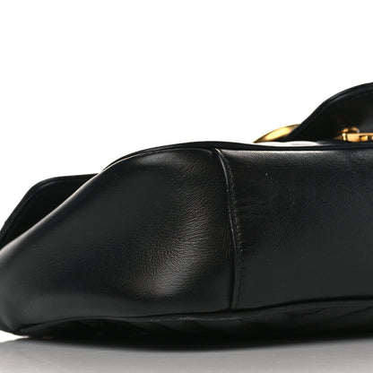 Gucci Calfskin Matelasse Small GG Marmont Shoulder Bag Black 8 of 9