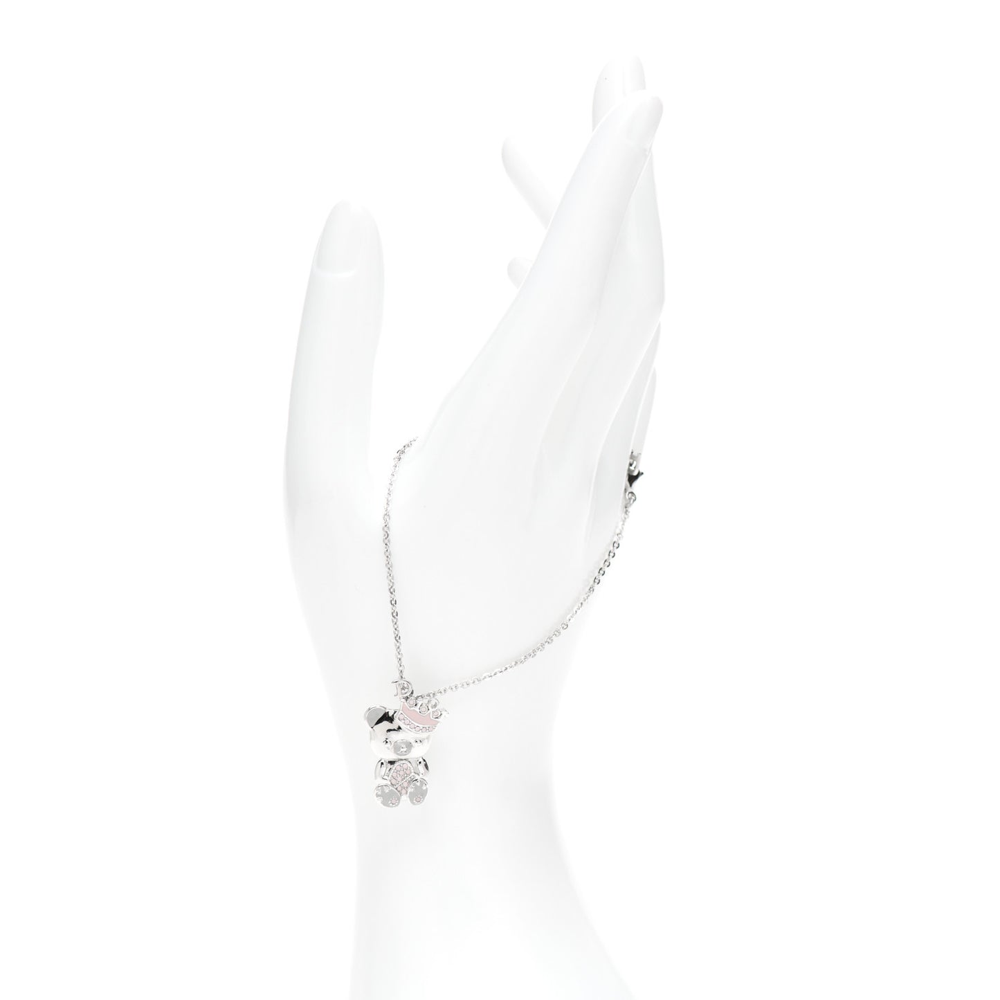 Crystal Bear Bracelet Silver Pink