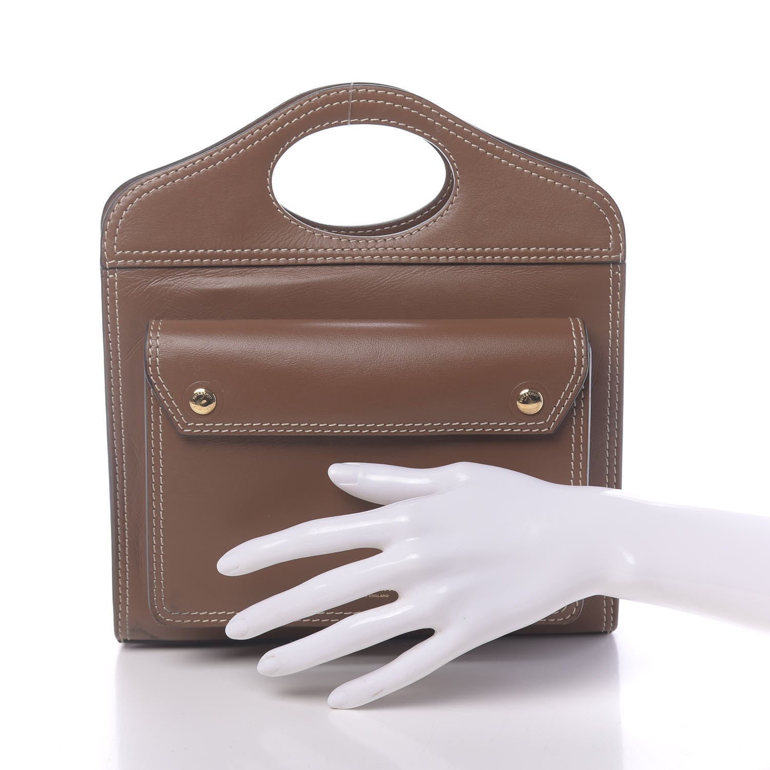 Burberry Smooth Calfskin Mini Pocket Bag Malt Brown 2 of 13