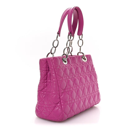 Christian Dior Lambskin Cannage Small Dior Soft Shopping Tote Rose Sorbet 3 of 10