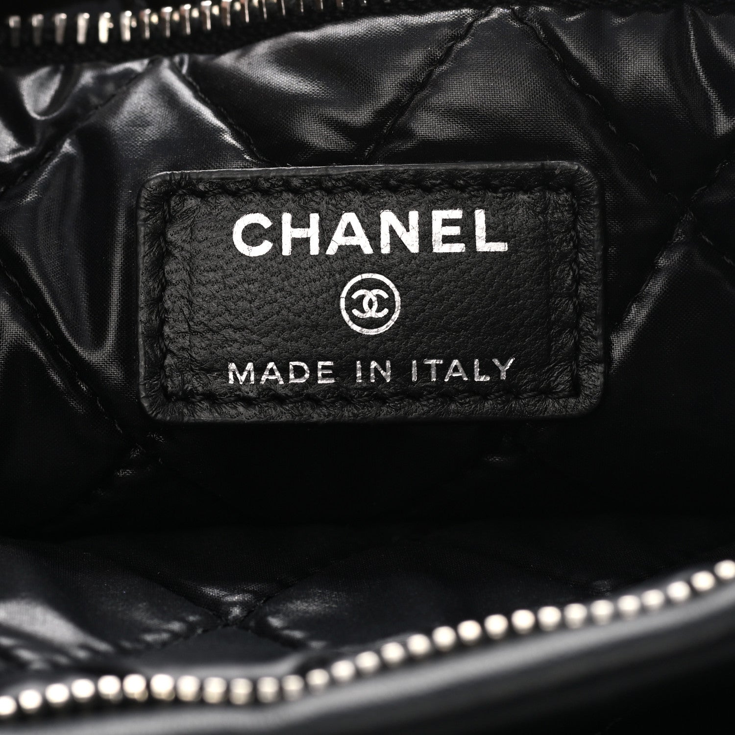 Chanel Patent Calfskin Quilted Beauty CC Clutch Black 5 of 7