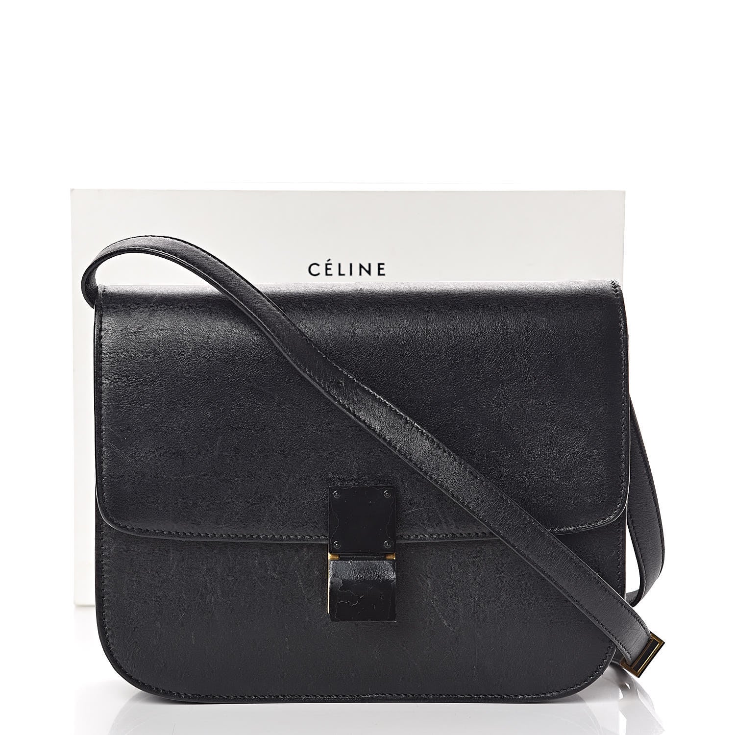 Celine Box Calfskin Medium Classic Box Flap Bag Black 30 of 30