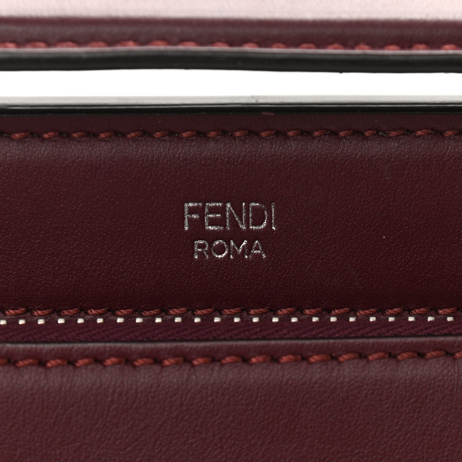 Fendi Vitello Baltico Dolce Shiny Nappa Lace Up DotCom Satchel Bordeaux 8 of 19