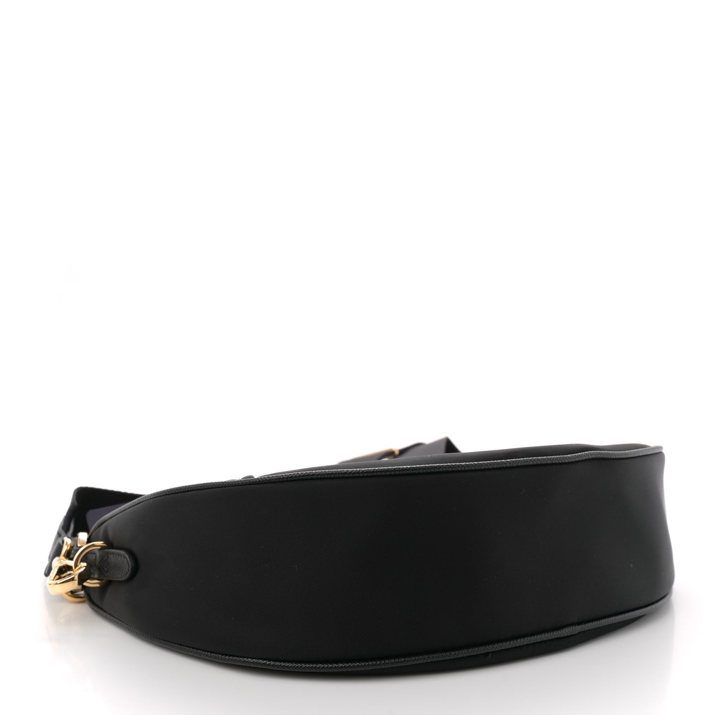 Re-Nylon Saffiano Demi-lune Shoulder Bag Black