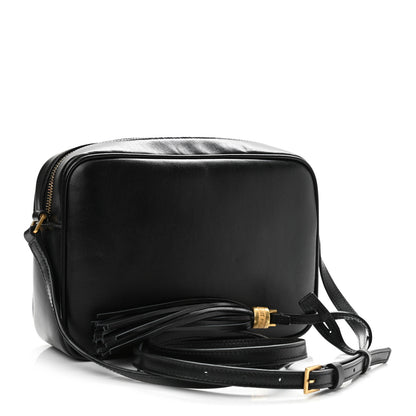 Saint Laurent Calfskin Leopard Print Monogram Lou Camera Bag Black 3 of 10
