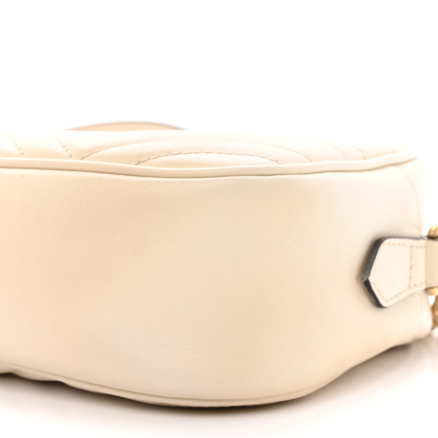 Gucci Calfskin Matelasse Small GG Marmont Chain Shoulder Bag White 10 of 15