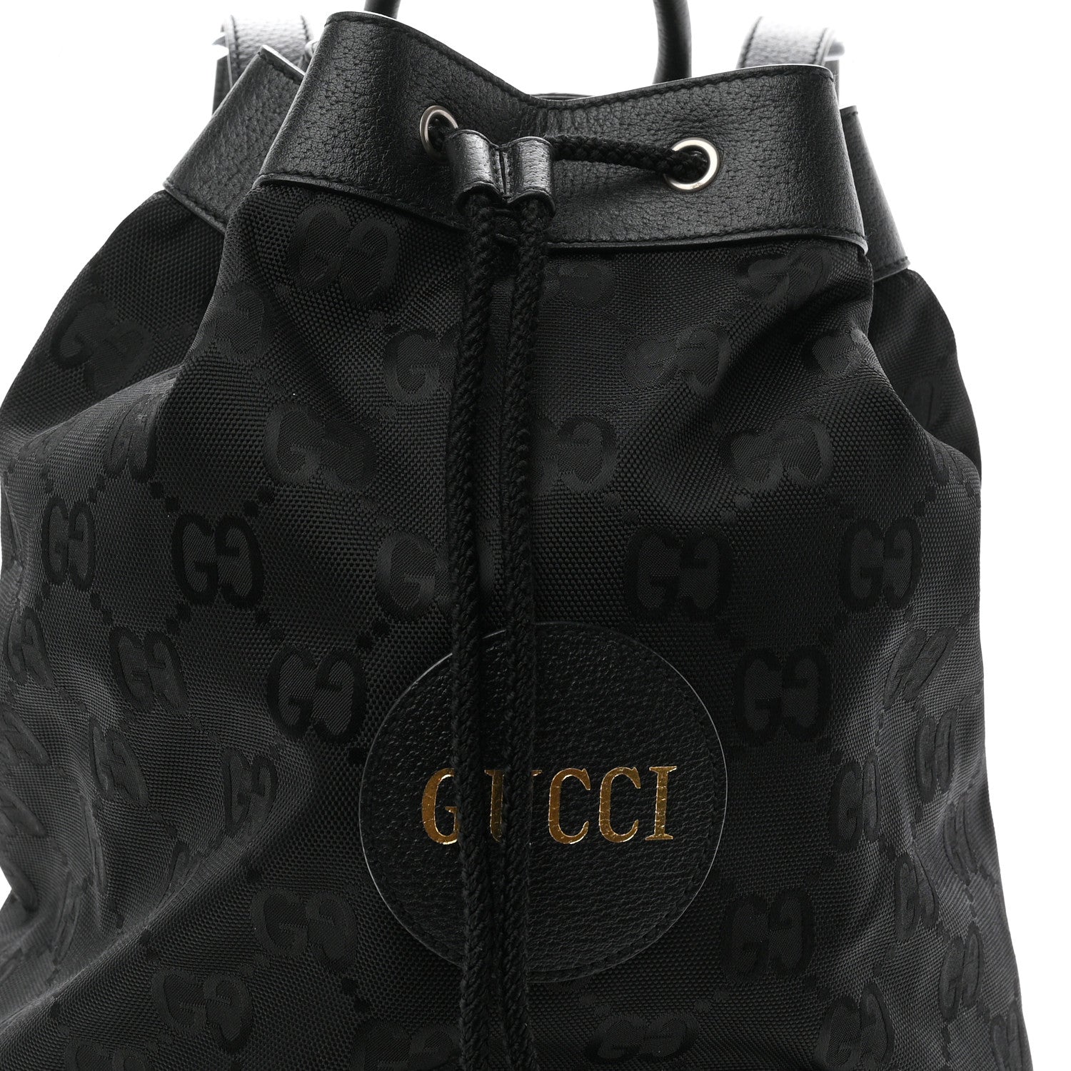 Gucci Econyl Nylon Monogram Off The Grid Drawstring Bucket Backpack Black 8 of 10