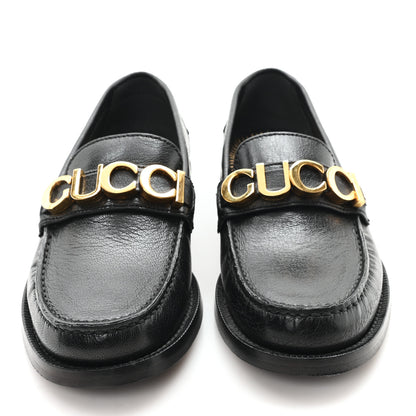 Gucci Goatskin Womens Logo 15mm Loafers 35 Black 3 of 9
