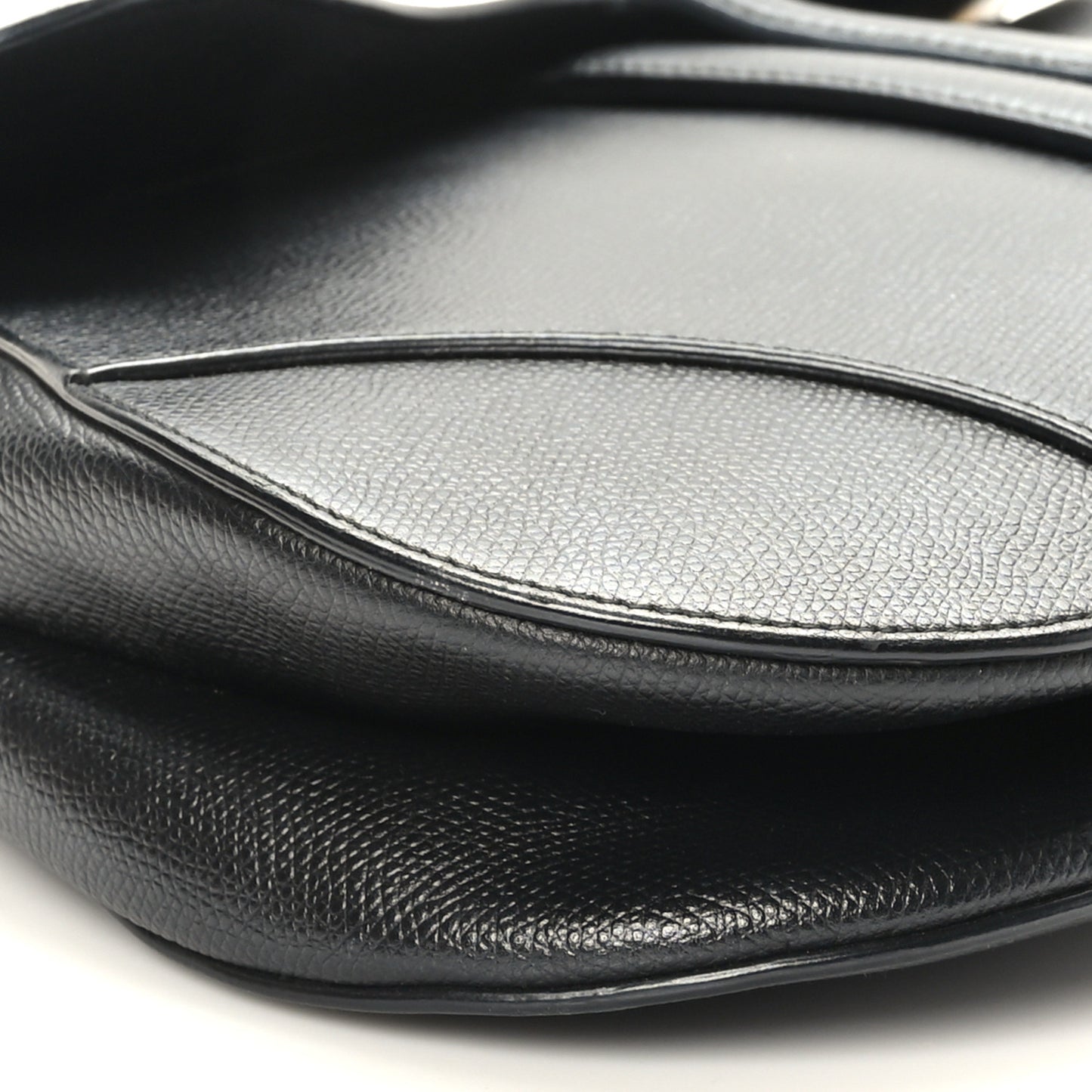 Grained Calfskin Saddle Bag Black
