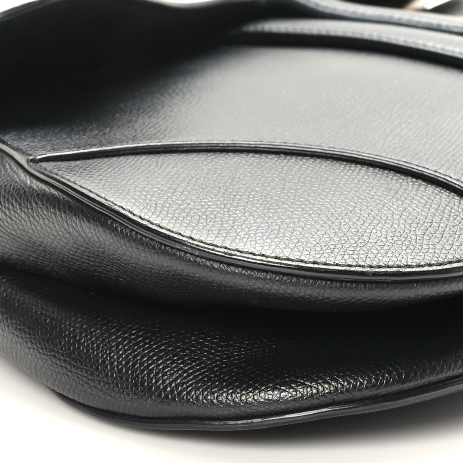 Christian Dior Grained Calfskin Saddle Bag Black 8 of 9