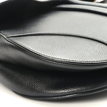 Christian Dior Grained Calfskin Saddle Bag Black 8 of 9