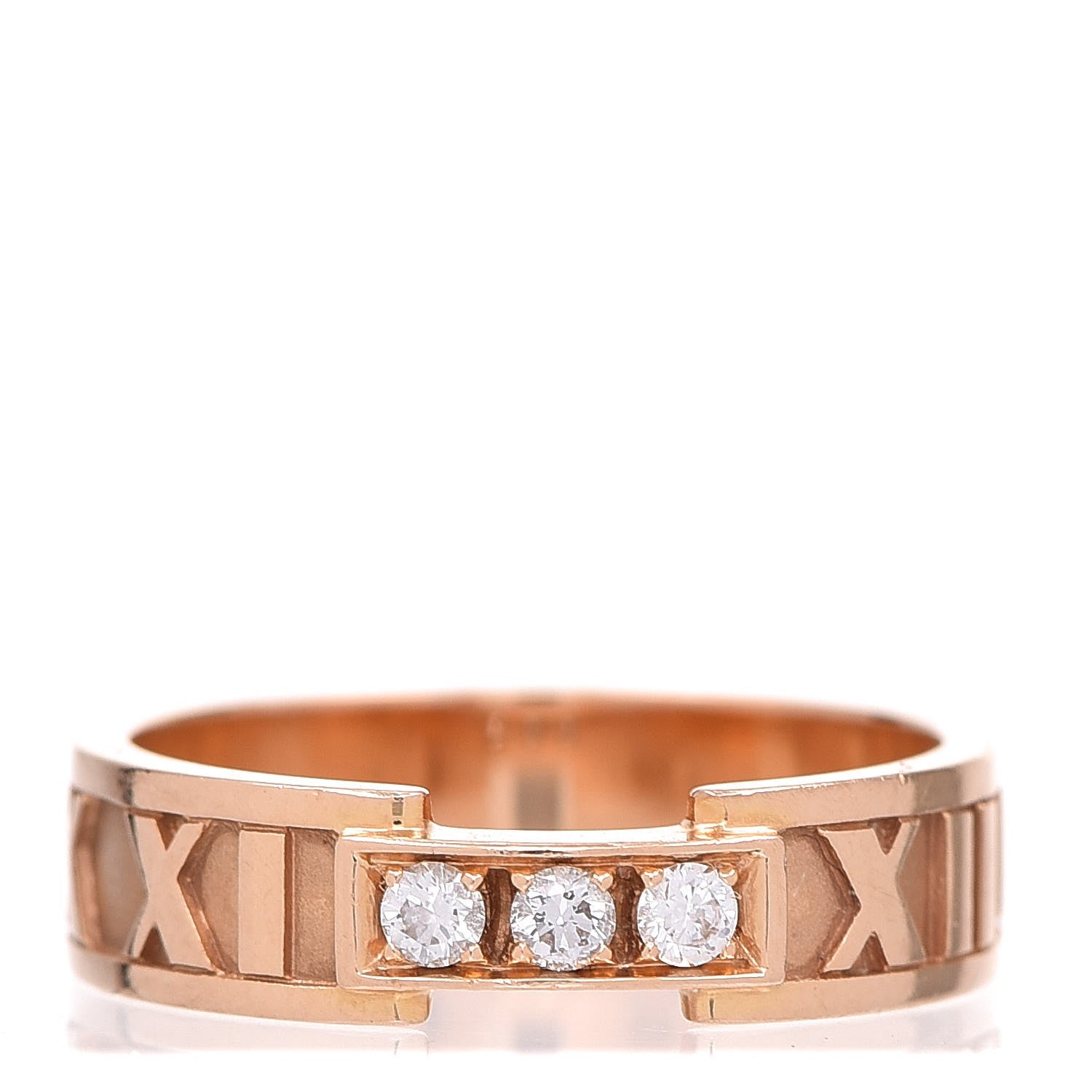 Tiffany 18K Rose Gold Diamond Atlas Ring 56 7.5 1 of 6